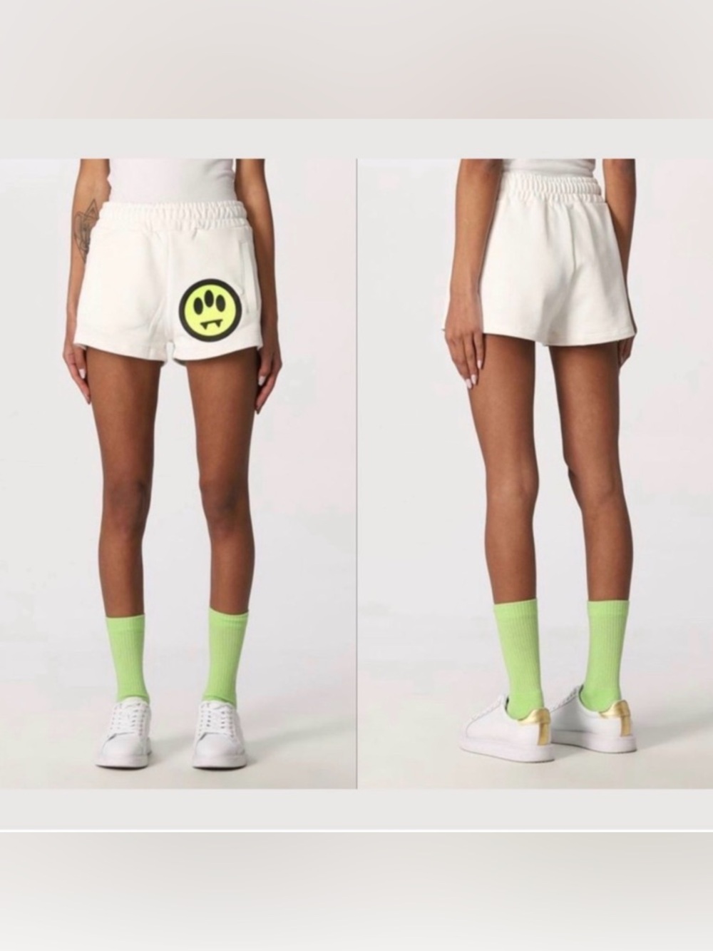 barrow new nwt white smiley face sweat shorts